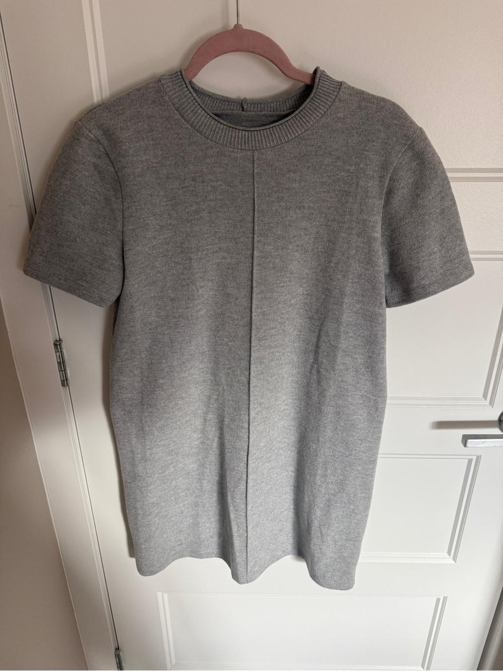 Zara Dresses - Short Sleeve Heather Gray Knit Dress - Picture 2 of 2